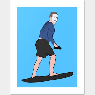 Mark Zuckerberg Surfing Sunscreen Meme Posters and Art